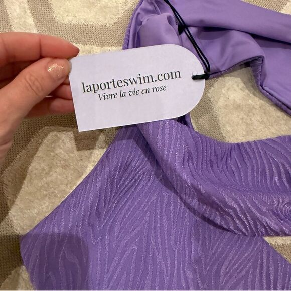 La Porte Swimwear One Piece Swimsuit in Purple M NWT - Picture 4 of 12